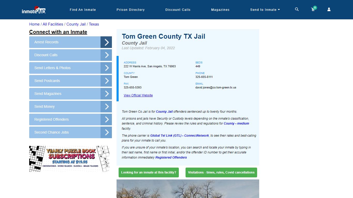 Tom Green County TX Jail - Inmate Locator - San Angelo, TX